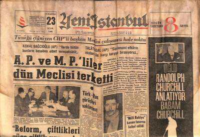 Yeni İstanbul Gazetesi 23 Ocak 1965 -Oğlu Randolph Churchill Anlatıyor Babam Churchill GZ57201 - 1