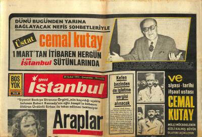 Yeni İstanbul Gazetesi 23 Şubat 1972 - Araplar Kennedynin Oğlunu Kaçırdı - Adana TÖS Yöneticileri 8er Yıla Mahkûm Oldu GZ120915 - 1