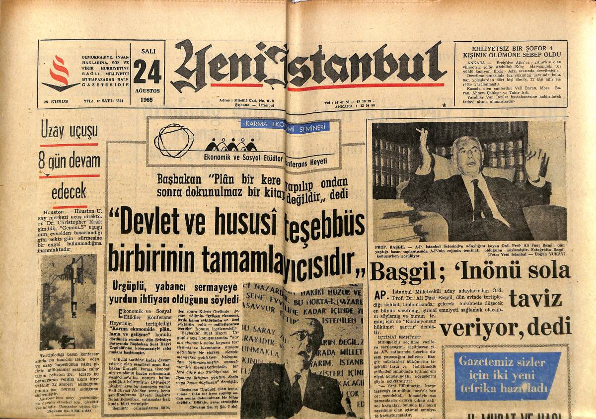 Yeni İstanbul Gazetesi 24 Ağustos 1965 - Türkiye, Güney Vietnam'a Tıbbi Malzeme Gönderdi - Artvin AP'ye Bağlı GZ152700 - 1