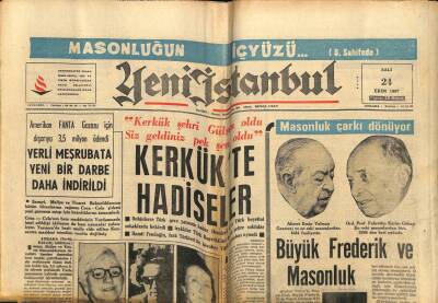 Yeni İstanbul Gazetesi 24 Ekim 1967 - Büyük Federik Ve Masonluk GZ76728 - 1