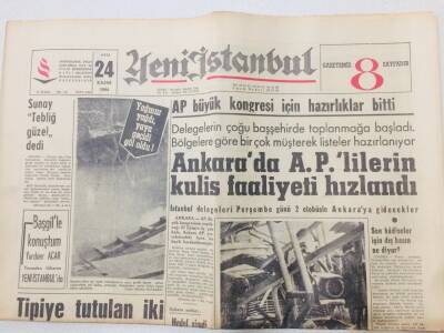 Yeni İstanbul Gazetesi 24 Kasım 1964 - APlilerin Kulis Faaliyeti Hızlandı GZ53184 - 1
