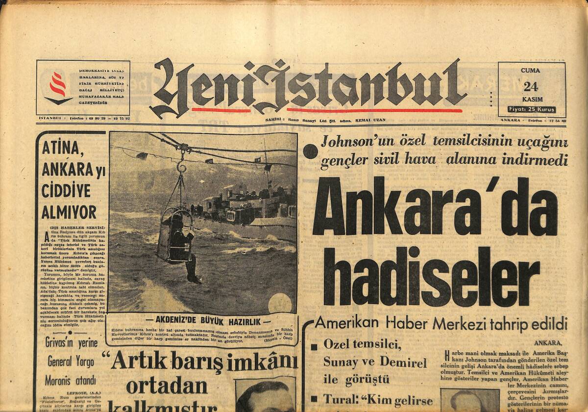 Yeni İstanbul Gazetesi 24 Kasım 1967 - Masonların Maskesi Yırtılıyor - Göztepe Finale Gidiyor GZ152825 - 1