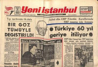 Yeni İstanbul Gazetesi 24 Nisan 1969 - De Gaulleün Oğlu Ankarada - Lübnanda Olağanüstü Hal İlan Edildi GZ120947 - 1