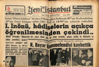 Yeni İstanbul Gazetesi 25 Aralık 1962 - İnönü Hadiselerin Açıkca Öğrenilmesinden Çekindi GZ57161 - 1