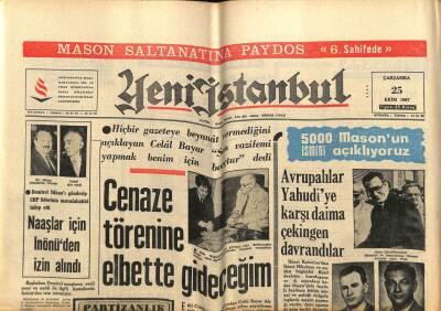 Yeni İstanbul Gazetesi 25 Ekim 1967 - Hacı Hüsrev Cinayetinin Faili Yakalandı GZ76729 - 1