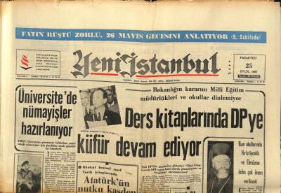 Yeni İstanbul Gazetesi 25 Eylül 1967 - Demirel , Timurun Türbesini Ziyaret Etti GZ93094 - 1