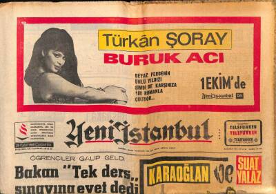 Yeni İstanbul Gazetesi 25 Eylül 1968 - İnönü 85 Yaşında GZ83114 - 1