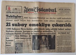 Yeni İstanbul Gazetesi 25 Mart 1962 - Darbe Teşebbüsünde Bulunan 21 Subay Emekliye Ayrıldı GZ11814 - 1