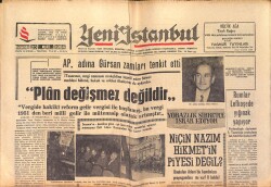 Yeni İstanbul Gazetesi 25 Mart 1964 - Rumlar Lefkoşe'de Yığınak Yapıyor - AP. Adına Gürsan Zamları Tenkit Etti GZ158758 - Gökçekoleksiyon