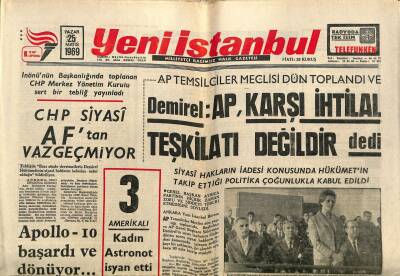 Yeni İstanbul Gazetesi 25 Mayıs 1969 - Filiz Akın Sıhhatim Yerinde dedi - Antakyada 60 Ev Ve 20 Dükkan Kül Oldu GZ120997 - 1