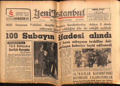 Yeni İstanbul Gazetesi 25 Nisan 1963 -Fenerbahçe Galatasaray Maçı 0-0 Bitti GZ57029 - 1