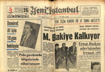 Yeni İstanbul Gazetesi 26 Kasım 1965 - Bir Ortaokul Müdürü Sahte Dilekçe İle İstifa Ettirildi GZ102851 - 1