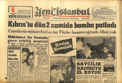 Yeni İstanbul Gazetesi 26 Mart 1962 - Kıbrısta Dün 2 Camide Bomba Patladı GZ93064 - 1
