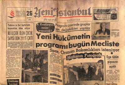 Yeni İstanbul Gazetesi 26 Şubat 1965 -Yeni Hükümette Spor, Orman Bakanlıkları İsteniyor GZ57042 - 1