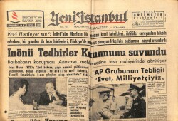 Yeni İstanbul Gazetesi 27 Eylül 1962 - İnönü Tedbirler Kanununu Savundu GZ66274 - 2