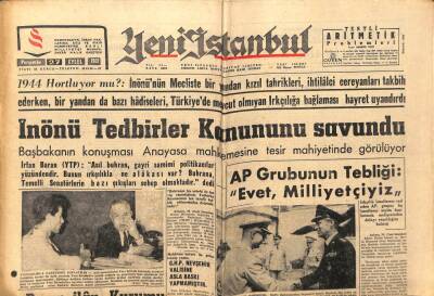 Yeni İstanbul Gazetesi 27 Eylül 1962 - İnönü Tedbirler Kanununu Savundu GZ66274 - 2