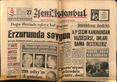 Yeni İstanbul Gazetesi 27 Mayıs 1966 - 27 Mayıs Anayasa Bayramı Kutlanıyor GZ57136 - 1