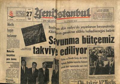 Yeni İstanbul Gazetesi 27 Nisan 1965 - Ünlü Ajan James Bond, Makarios Karşılıksız Para Basmış GZ109232 - 1