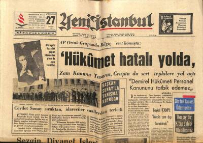 Yeni İstanbul Gazetesi 27 Temmuz 1966 - Cevdet Sunay Sıcaktan , İdareciler Suallerden Terledi GZ93230 - 1