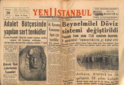 Yeni İstanbul Gazetesi 28 Aralık 1958 - Beynelmilel Döviz Sistemi Değiştirildi GZ83131 - 1