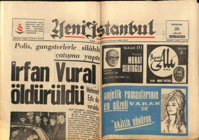 Yeni İstanbul Gazetesi 28 Aralık 1967 - İrfan Vural Öldürüldü GZ77592 - 1