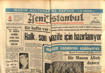 Yeni İstanbul Gazetesi 28 Ekim 1967 - Talat Paşa Ve Masonluk GZ76765 - 1