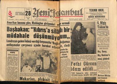 Yeni İstanbul Gazetesi 28 Haziran 1964 - Fethi Gürcan İdam Edildi GZ76267 - 1