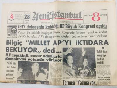 Yeni İstanbul Gazetesi 28 Kasım 1964 - Millet APyi İktidara Bekliyor GZ53182 - 1