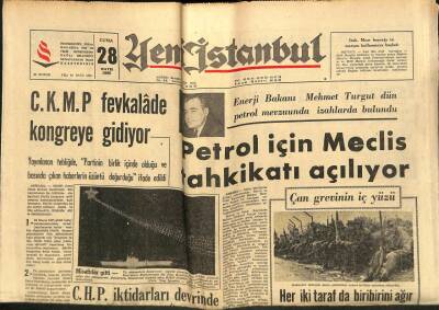 Yeni İstanbul Gazetesi 28 Mayıs 1965-Enerji Bakanı Mehmet Turgut Dün Petrol Mevzuunda İzahlarda Bulundu GZ102947 - 1
