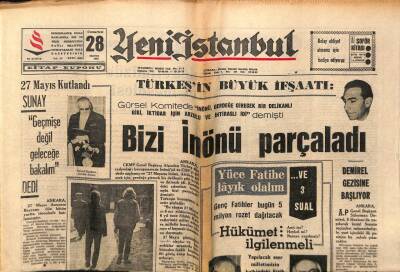 Yeni İstanbul Gazetesi 28 Mayıs 1966 - 27 Mayıs Kutlandı Sunay, Geçmişe Değil Geleceğe Bakalım Dedi GZ57134 - 1