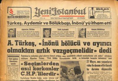 Yeni İstanbul Gazetesi 28 Nisan 1963 - A. Türkeş İnönü Bölücü Ve Ayırıcı Olmaktan Artık Vazgeçmelidir dedi GZ86388 - 1