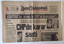 Yeni İstanbul Gazetesi 28 Nisan 1967 - CHPde Olağanüstü Kurultay Bugün Başlıyor ,CHP Karar Saati GZ11796 - 1