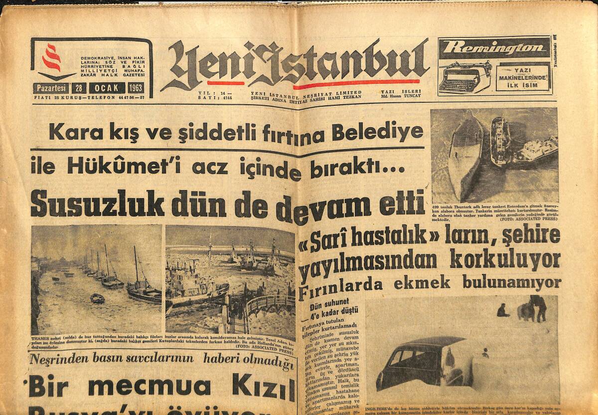 Yeni İstanbul Gazetesi 28 Ocak 1963 - Federal Almanya'nın İlk Otomobil Sineması İlgi Topluyor- Anayasa Mahkemesi Bayar Hakkındaki Davayı Tetkik Edecek GZ152846 - 1