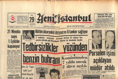 Yeni İstanbul Gazetesi 29 Ağustos 1967 - Porselen İthali Yasaklandı GZ84178 - 1