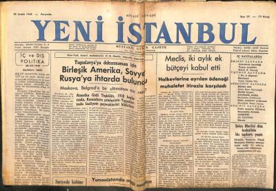 Yeni İstanbul Gazetesi 29 Aralık 1949 - Amerika Rusyaya İhtarda Bulundu GZ103576 - 1