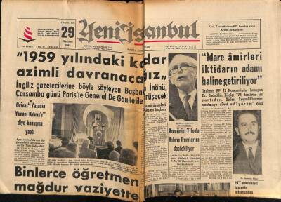Yeni İstanbul Gazetesi 29 Haziran 1964 - Binlerce Öğretmen Mağdur Vaziyette GZ76259 - 1