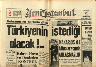 Yeni İstanbul Gazetesi 29 Kasım 1967 - Makarios İle Atina Arasında Anlaşmazlık GZ84152 - 1