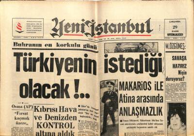 Yeni İstanbul Gazetesi 29 Kasım 1967 - Yunan Şilebinin Telsizleri Mühürlendi GZ84197 - 1