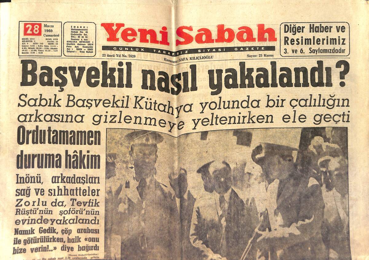 Yeni İstanbul Gazetesi 29 Mayıs 1960 - Hükümet Teşekkül Etti - Seçimler 3 Ay Sonra Yapılacak GZ153990_Kopya(1) - 1