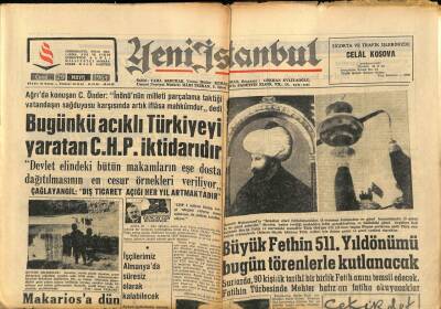 Yeni İstanbul Gazetesi 29 Mayıs 1964 - Büyük Fethin 511.Yıldönümü Bugün Törenlerle Kutlanacak GZ93162 - 1
