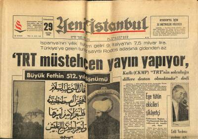 Yeni İstanbul Gazetesi 29 Mayıs 1965-Adana Cezaevindeki İsyan Bastırılamadı-TRT Müstehcen Yayın Yapıyor GZ102948 - 1