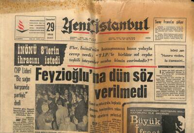 Yeni İstanbul Gazetesi 29 Nisan 1967 - İnönü 8lerin İhracını İstedi GZ57005 - 1