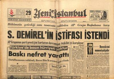 Yeni İstanbul Gazetesi 29 Temmuz 1966 - Taksime Dün Çelenk Koyan 8 Eski Harbiyeli İçin Takibat Açıldı GZ93165 - 1
