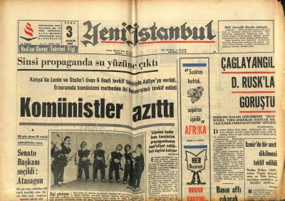 Yeni İstanbul Gazetesi 3 Aralık 1965 - Muhsin Ertuğrul Sevilen Bir Sanatçıyı,Haysiyet Divanına Verdirdi GZ102881 - 1