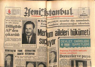 Yeni İstanbul Gazetesi 3 Kasım - Denktaşın Türk Cemaatine İadesi İsteniyor GZ74915 - 1