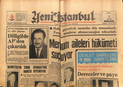 Yeni İstanbul Gazetesi 3 Kasım - Dilligilde APden Çıkarıldı GZ76746 - 1