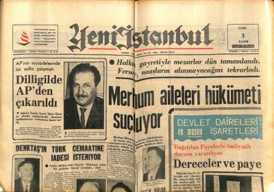 Yeni İstanbul Gazetesi 3 Kasım - Sunaya Nişan Verildi GZ76744 - 1