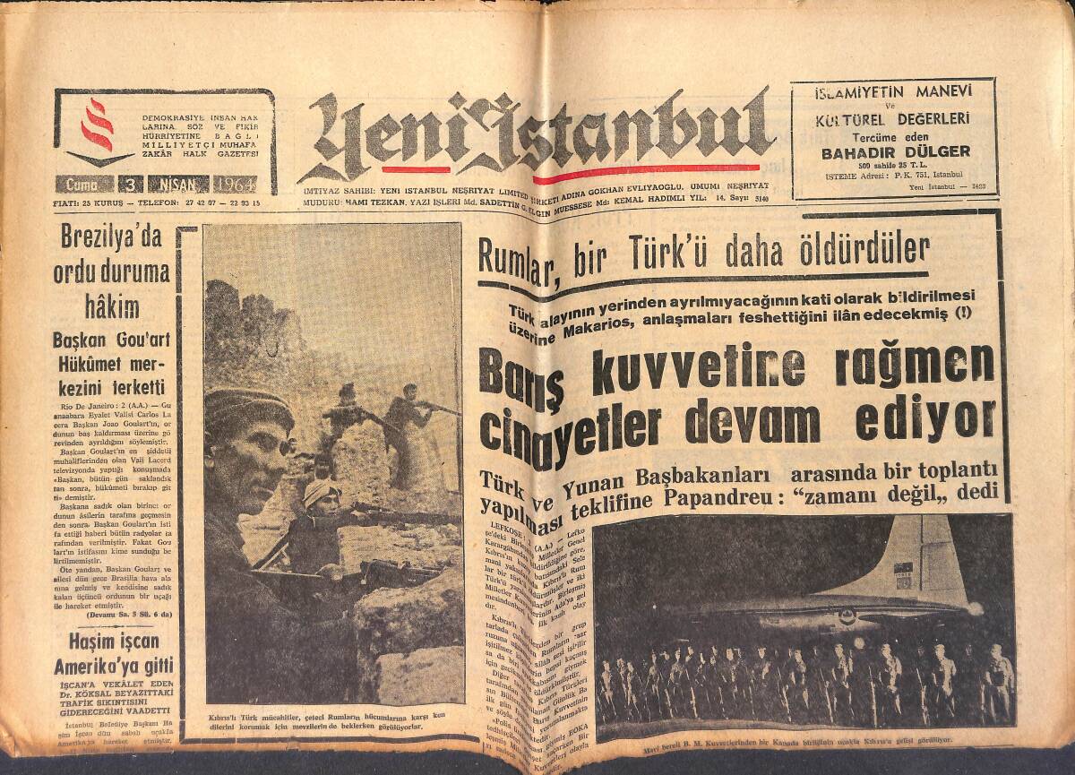 Yeni İstanbul Gazetesi 3 Nisan 1964 - Şükrü Koç Kanunları Hiçe Sayıyor - Ring Kulübü Cassius Clay'a Davet Telgrafı Gönderdi GZ153400 - 1