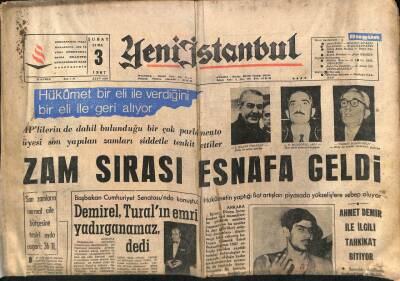 Yeni İstanbul Gazetesi 3 Şubat 1967 - Yunanlılar 10 Bin Türkü Silahtan Tecrit Ettiler GZ70201 - 1