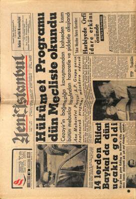 Yeni İstanbul Gazetesi 3 Temmuz 1962 - Ali Fuat Başgil,Harbiyede Örfi İdare Erkanı GZ66269 - 1